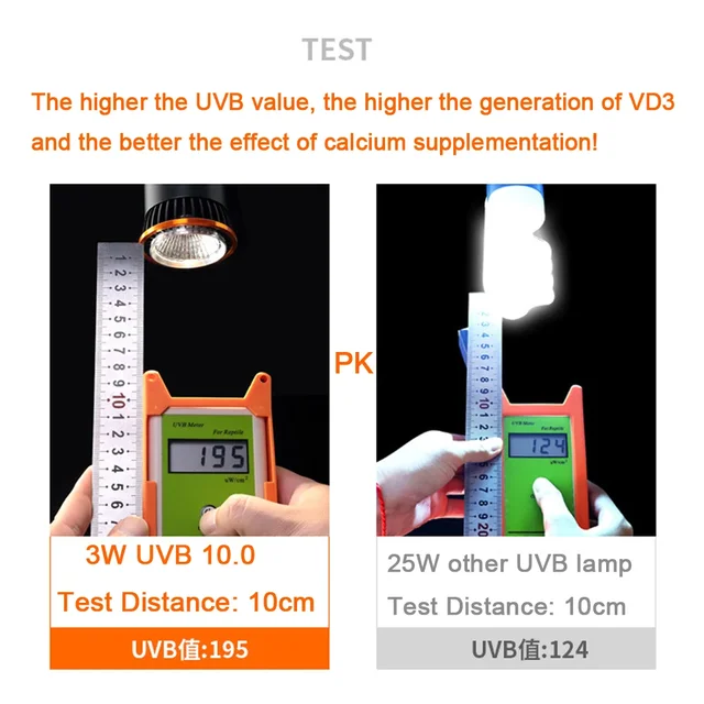 Professional 3W Reptile Lamp UVA UVB5.0 UVB10.0 Lmap LED Bulb Turtle Tortoise Lizard Basking Sunlight UVB Bulb Lighting 6