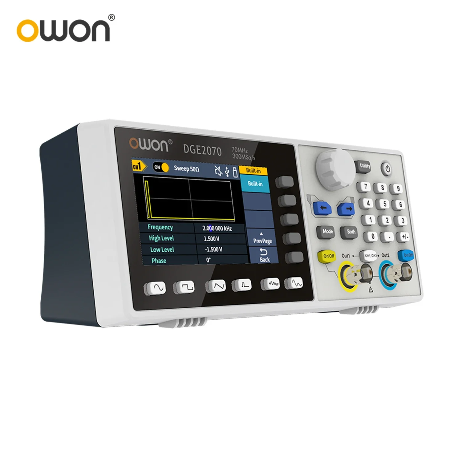 DGE2035/DGE2070 Dual Channel Digital Oscilloscope, Waveform Generator 300MSa/S S