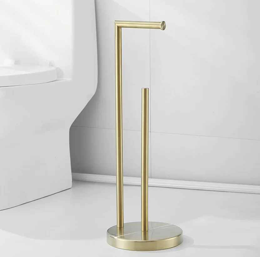 Standing Toilet Paper Holder Brass - Bodugi standing toilet paper holder brass