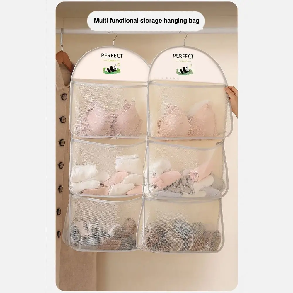 Multi-layer Storage Mesh Bag for Save Space Wardrobe Hanging Socks Storage Bags Large Capacity Multi-function Dormitory Tool