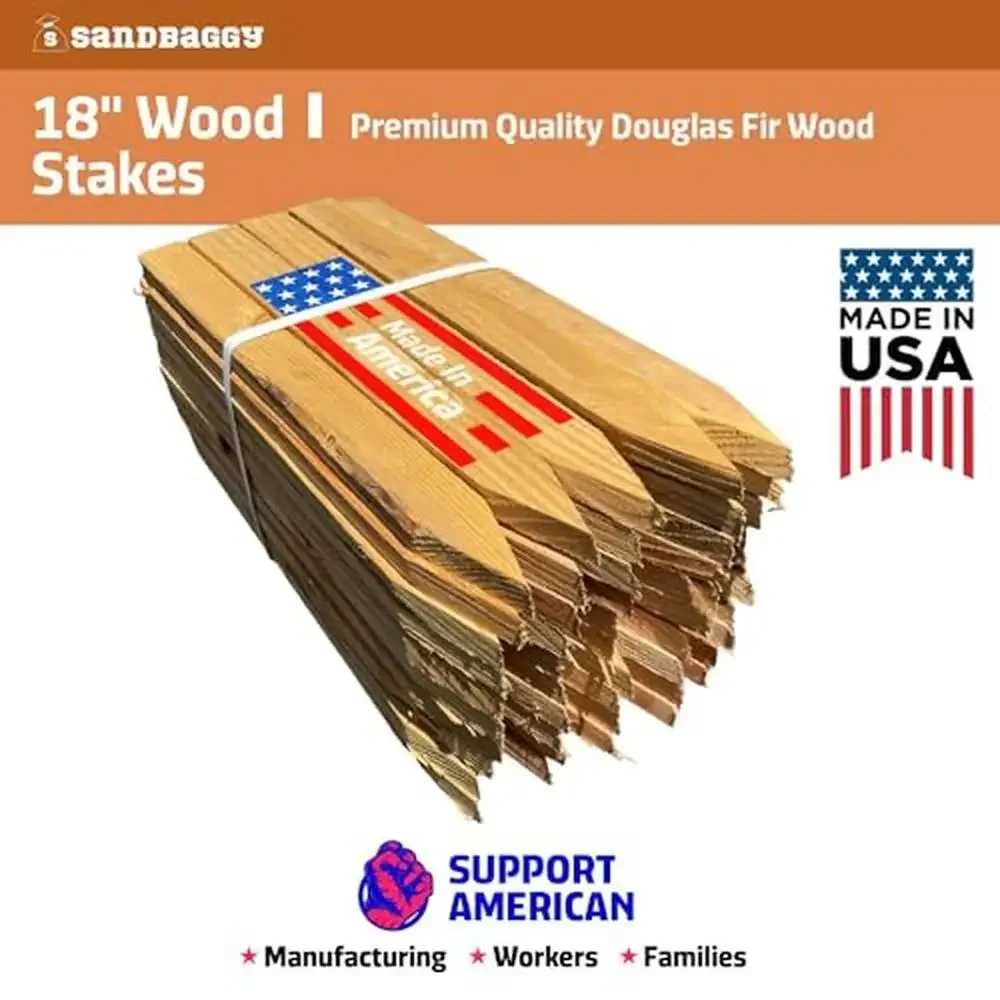 Wooden Grading Stakes 18" Surveying Construction Concrete Form 300-Pack Douglas Fir Made in USA