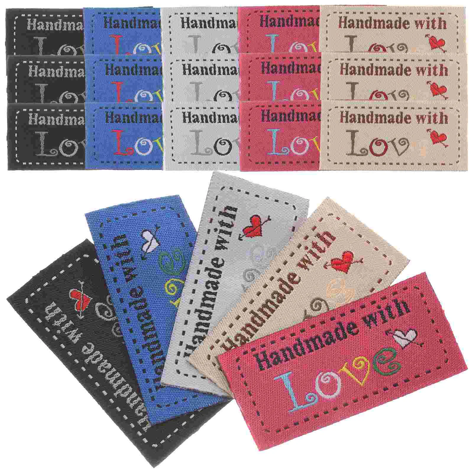 

100pcs Handmade with Love Tags Sew In Labels Crochet Supplies Personalized Sewing Labels