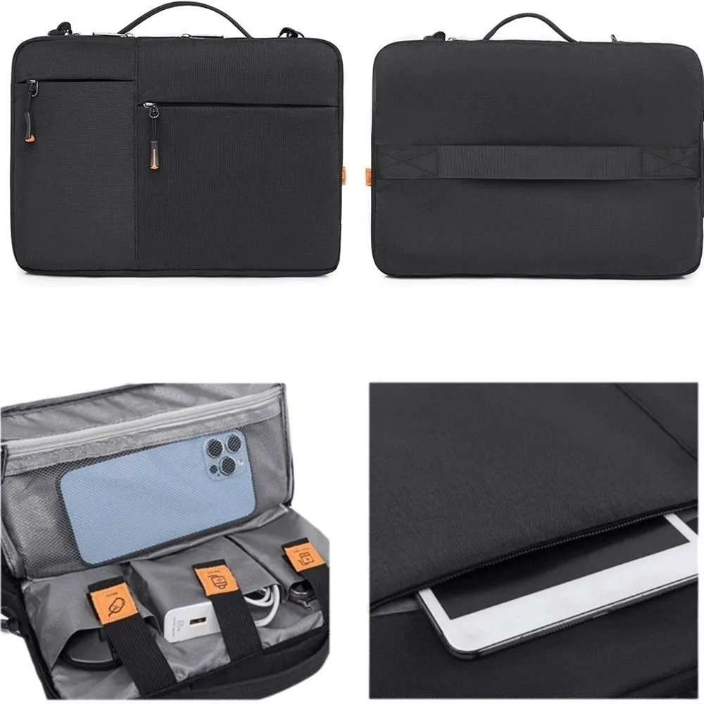13 14 inch Shockproof Tablet Bag Multiple Pockets Multilayer Protective Pouch Plush Lining Waterproof Sleeve Bag Outdoor