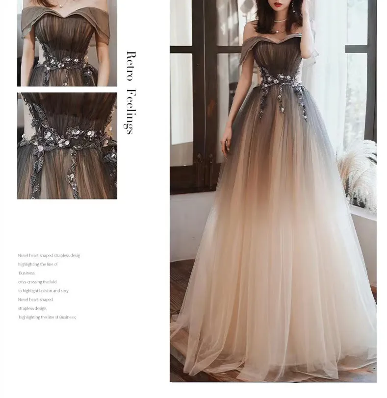 Elegant Strapless Prom Dresses A-Line Starry Brilliant Appliques Sexy Off The Shoulder Backless Bandage Banquet Party Host Gowns Elegant Strapless Prom Dresses A-Line Starry Brilliant Appliques Sexy Off The Shoulder Backless Bandage Banquet Party Host Gowns