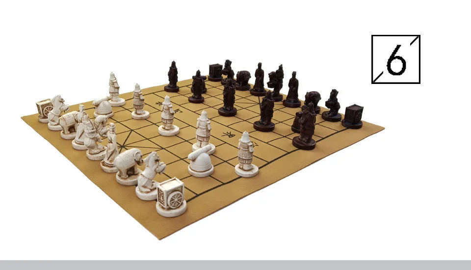 2 Yernea New Quality Traditional Chinese Chess Game Set Resin Chess Pieces Soft Chessboard Archaize Retro Chess Board Games (7)