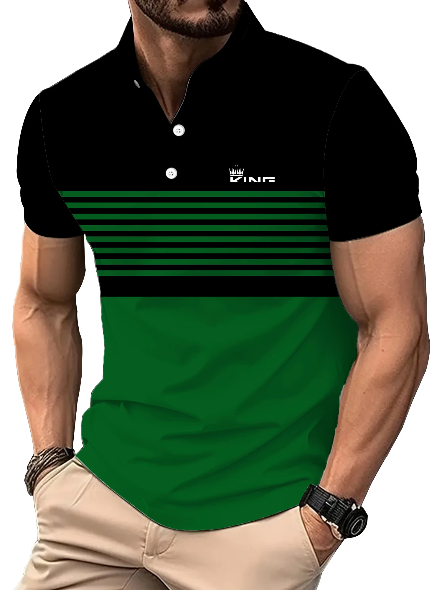 2024 Golf Wear Men Fashion Short -sleeved Striped Stamps Poloshan Casual Lapel POLO Shirt Men's Clothing Tops 8 Sf898f4b8525c481f9d0d47c5b1c127c1M