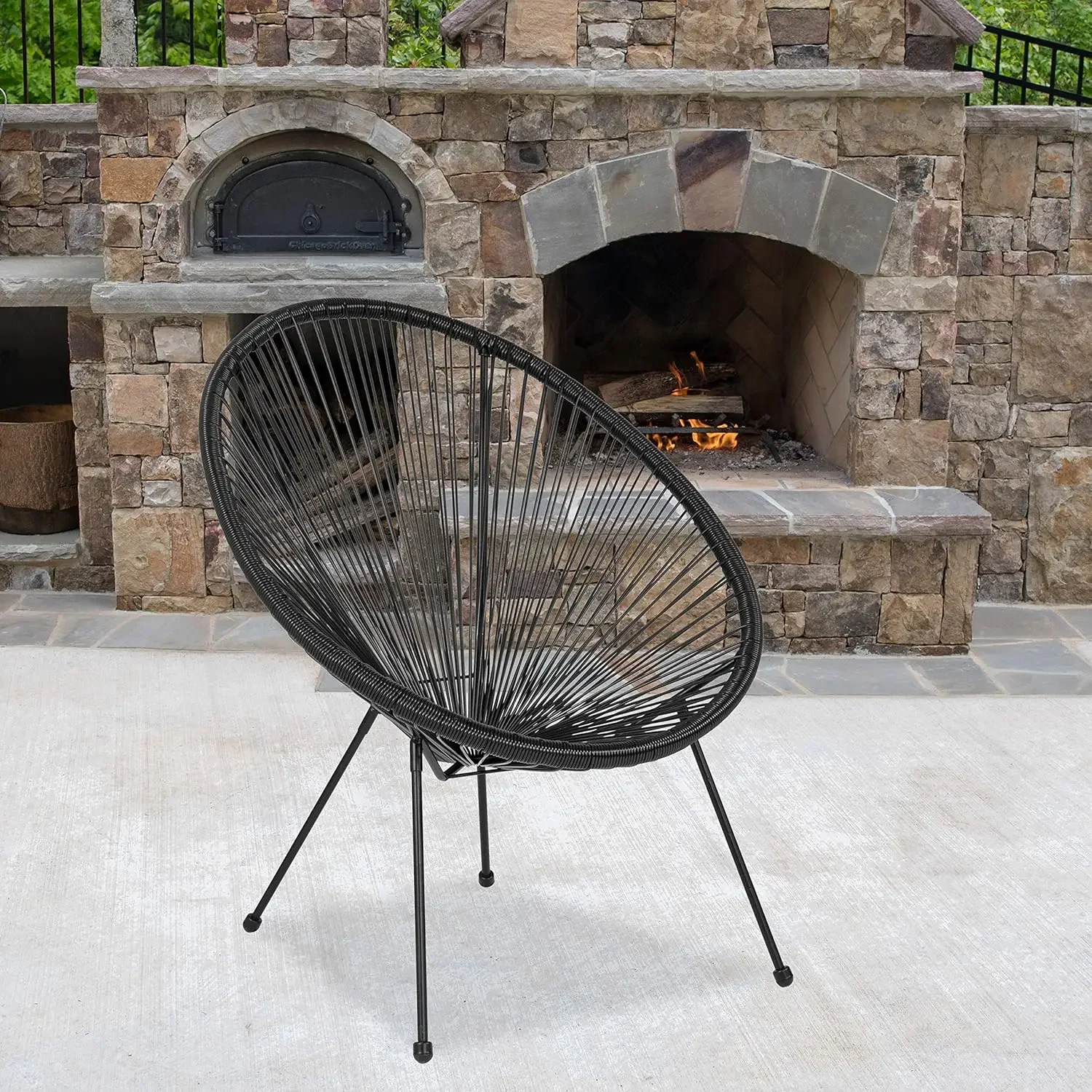 Papasan Bungee Lounge Chair for garden poolside,Black,Grey,Red,White