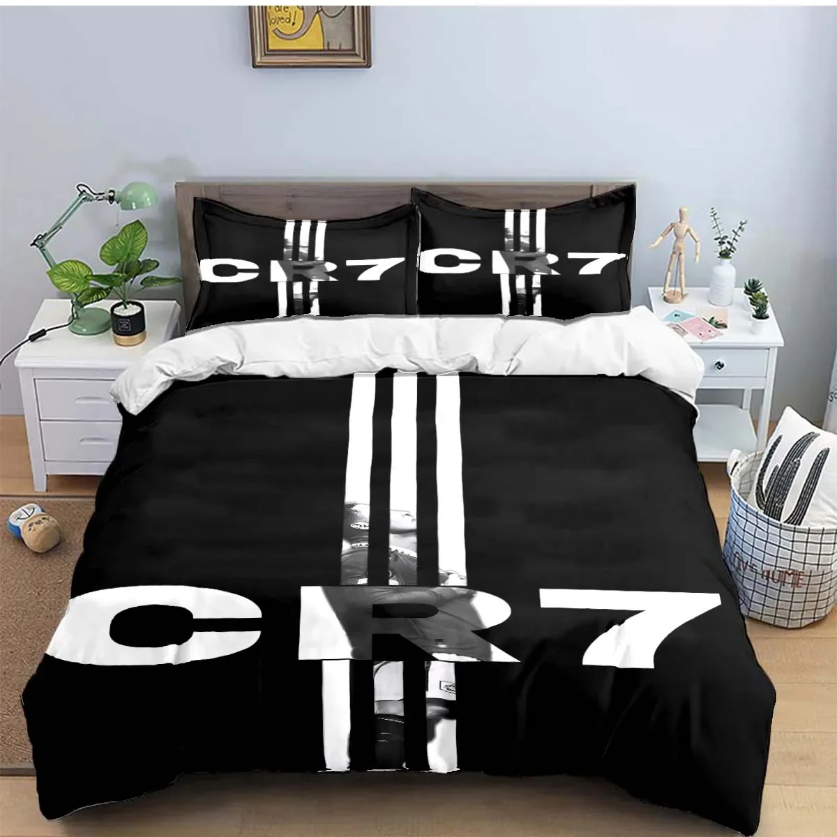 Fashion Football R-Ronaldo Digital Printing Bedding Set Duvet Cover Comforter Bed  Youth Kids Girl Boys Birthday Gift 3