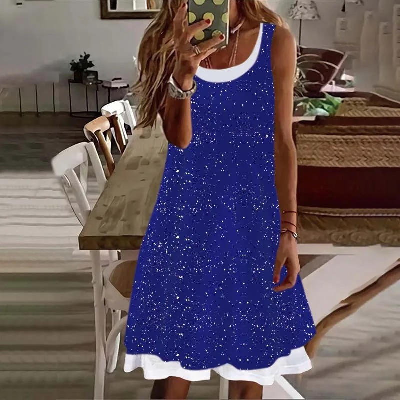 3d vestido sem mangas primavera verão casual