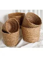 Rustic DIY Flower Arrangement Basket Grass Woven Multi-Functional Storage Basket Home Decorative Rural Style Wicker Basket 3