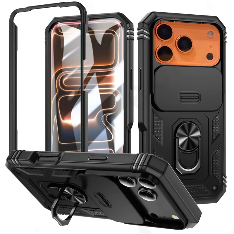 ตัวเลือกสินค้า เคสป้องกันทหาร 360 องศา หมุนได้ สำหรับ iPhone 17/16/15/14/13/12 Pro Max