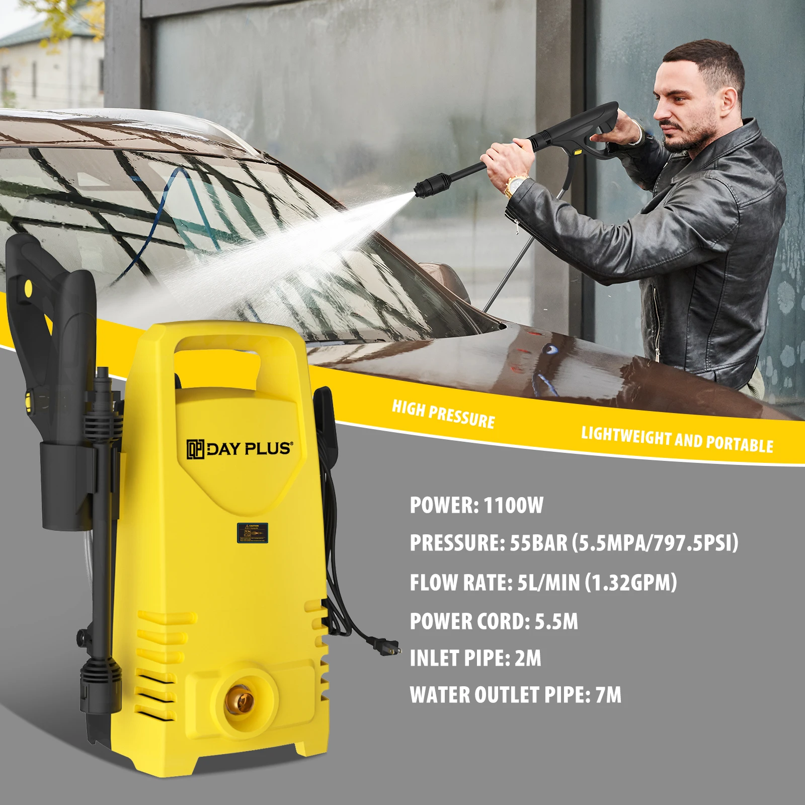 105876-80E9Eb.jpg Electric High Pressure Washer with Spray Gun & 1-180° Adjustable Nozzle
