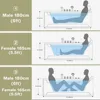 Double Head Acrylic Whirlpool Bathtub, 2-person Hydraulic Massage, Rectangular Water Spray, Niche Soaking SPA, 72" 4