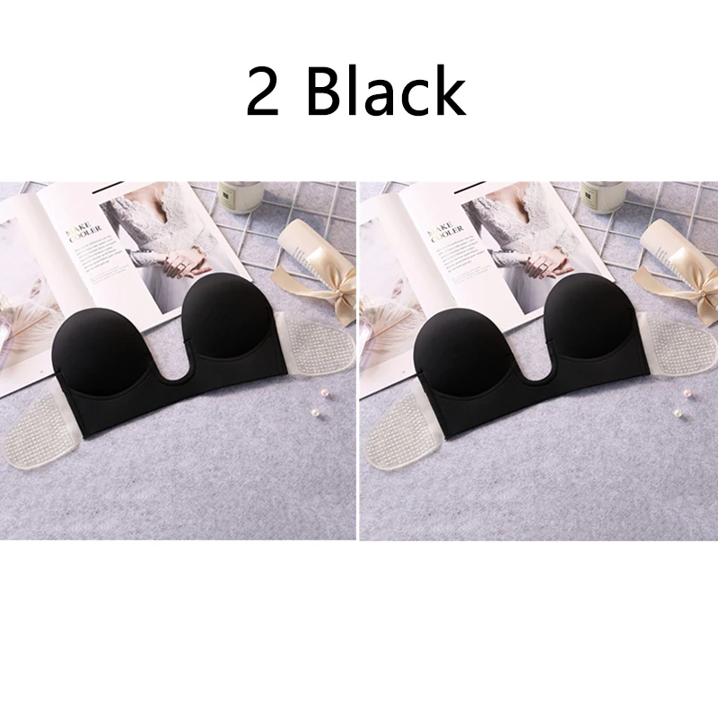 Women Self Adhesive Bras Seamless Strapless Backless Solid Bra