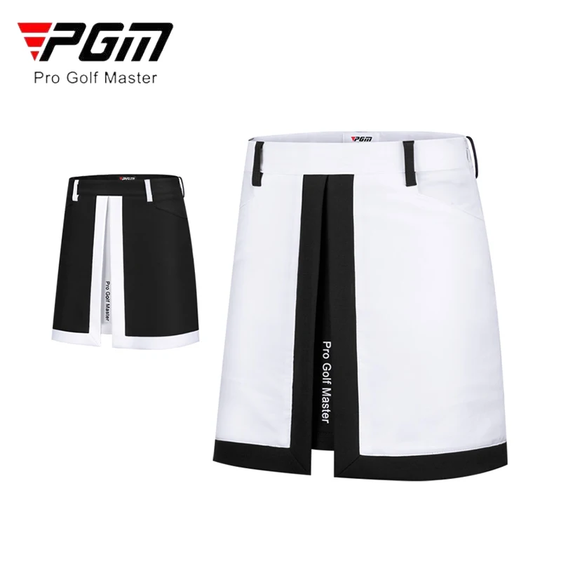 PGM Women Golf Short Skirt Lady Anti-empty A-lined Culottes Breathable Split Skirt Patchwork Leisure Apparel with Pocket Fashion