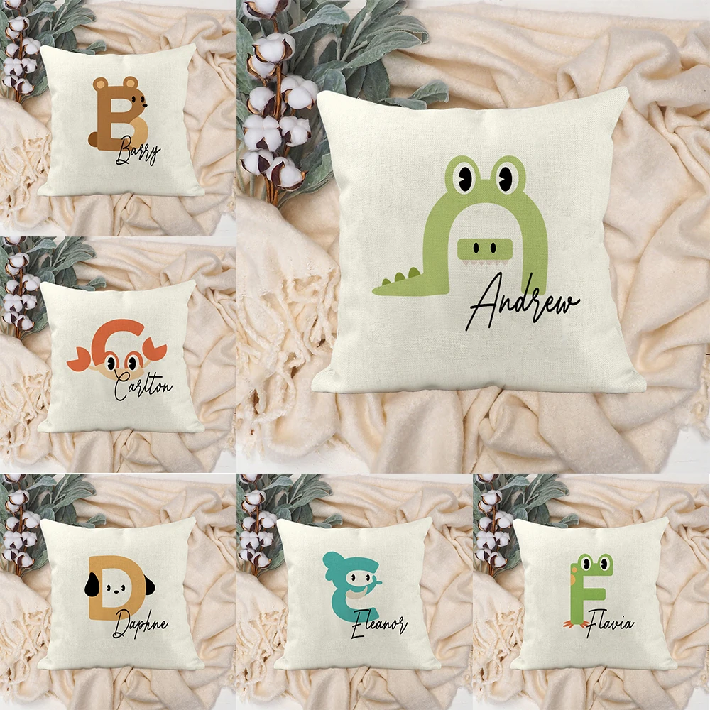 

Cartoon Letter Pillow Cover Custom Pillowcase with Name Kid's Room Decoration Cushion Dust Cover Children's Birthday Party Gift