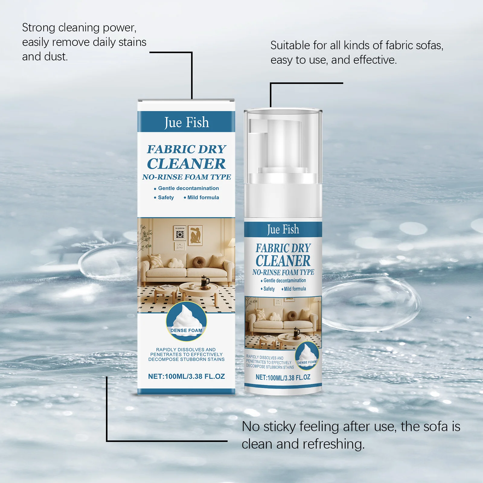 Fabric Sofa Cleaner 100ml Fabric Sofa Cleaner Universal Home Cleaning for Living Room Sofa Cushions Pillows