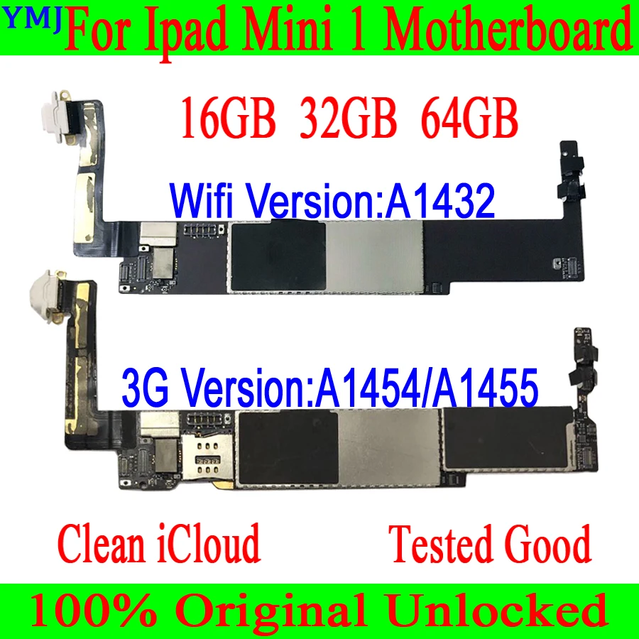 A1432 Wifi E A1454/A1455 Versione 3G Per Ipad Mini 1 Scheda Madre 16Gb 32Gb 64Gb Scheda Logica Icloud Sbloccata Originale Gratuita
