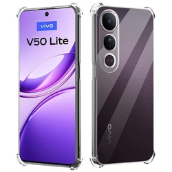 Transparent Shockproof TPU Protective Phone Case - Four - Corner Bumper Design for Vivo V50 Lite 4G (Transparent)