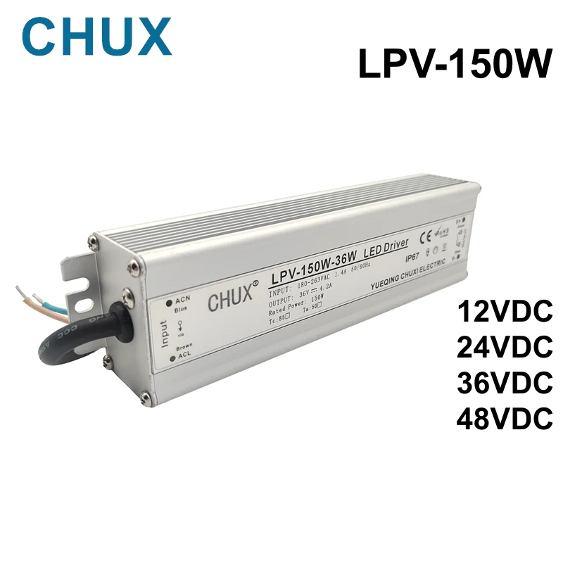 

CHUX Waterproof 150w Led Switching Mode Power Supply 12v 15V 24v 36V 48v Dc Smps Lpv-150w Led Tuble Light Driver