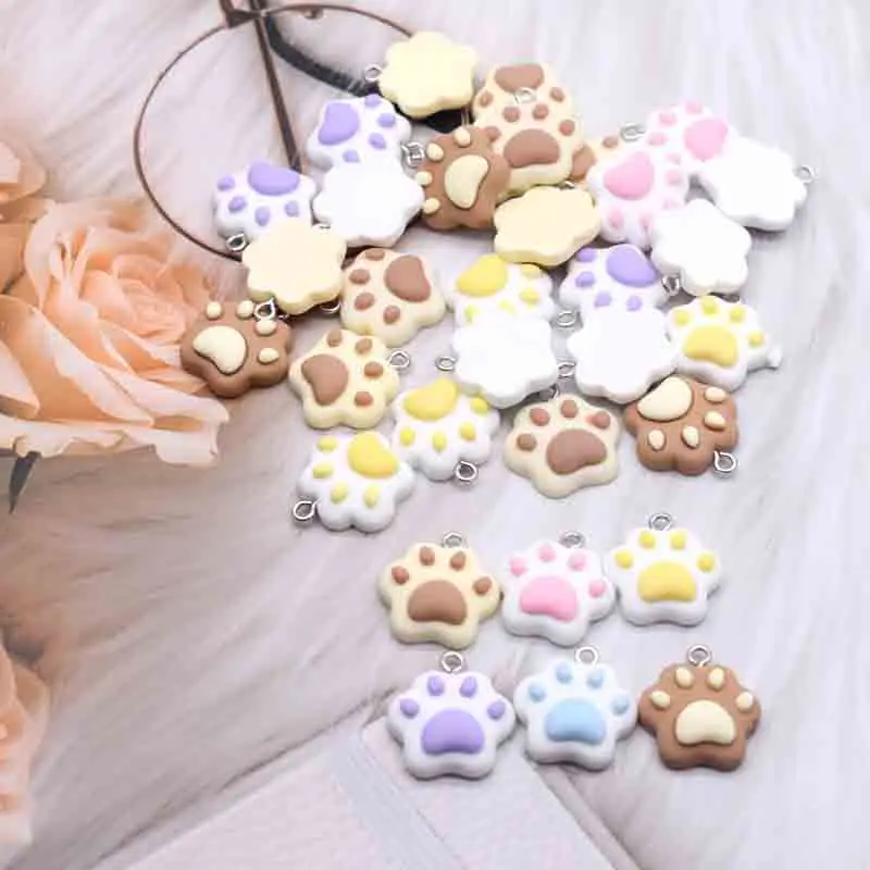 

10pcs 20*22mm Mini Cartoon Cat Paw Charms For DIY Decoration Earrings Necklace Fashion Jewelry Accessories