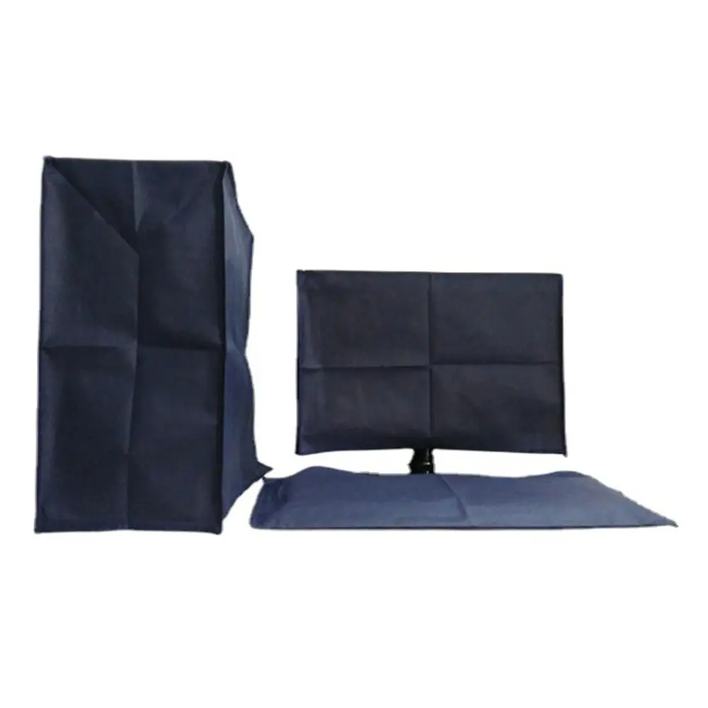 3PCS Blue Desktop Computer Dust Cover 19 To 34 Inches Moisture-proof Computer Protective Cover Nonwovens Breathable