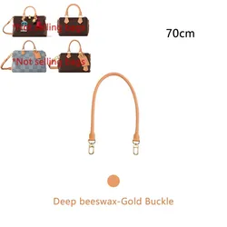 Luxurious Genuine Vachetta Leather Bag Strap - Premium Replacement Accessory (Deep Beeswax Strap)