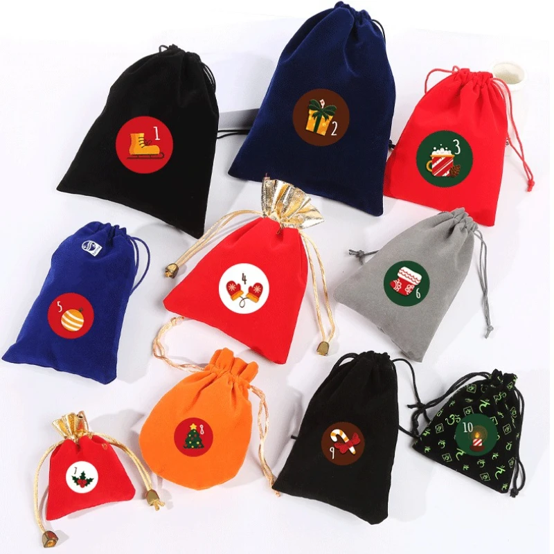 Cute Creative Christmas Pattern Advent Calendar Countdown 1-24 Gift Decoration Stickers Creative Sticker Set Children's Gifts