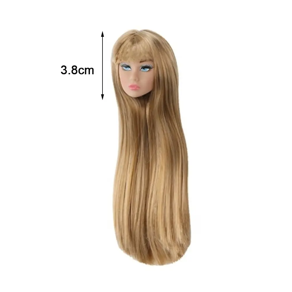 Europäischer Puppenkopf mit langen Haaren, weißer, normal gebräunter Haut, Übungskopf für Make-up, Modepuppenkopf für 11,5 Zoll BJD-Puppenkörper – Detail 2