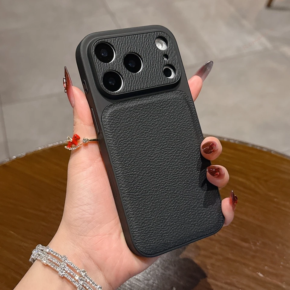 Candy Leather Shockproof Phone Case with Big Window Design