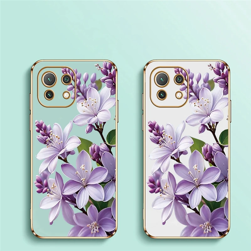 Elegant Floral Shockproof Silicone Plating Case