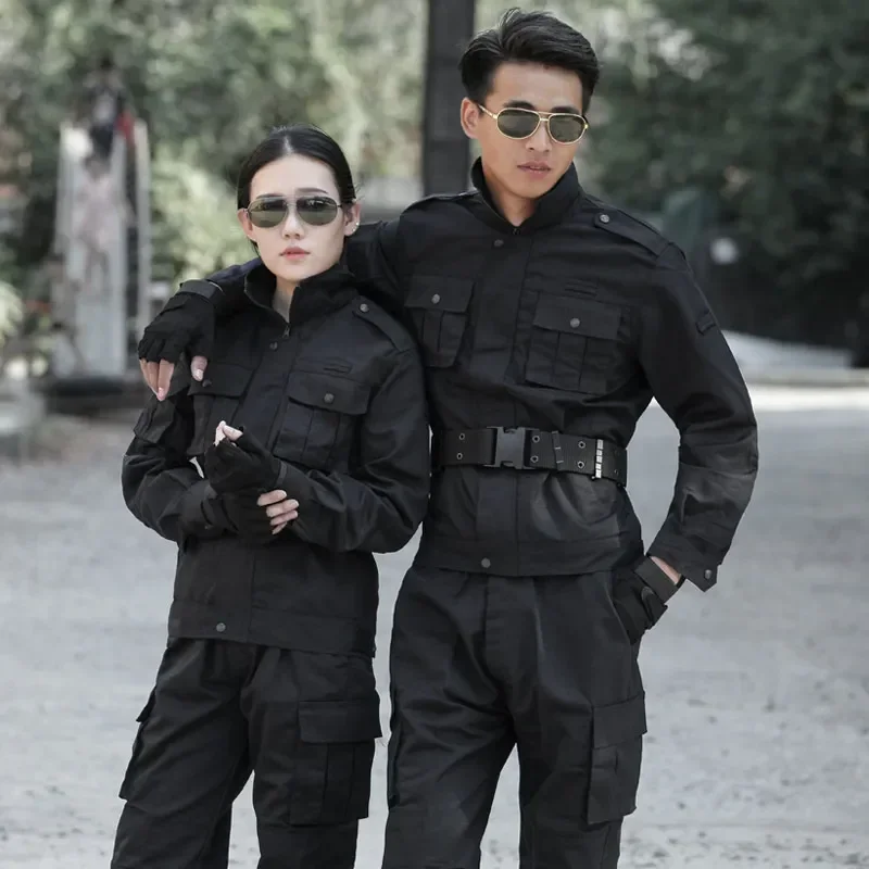 Black Hunting Clothes Hunting Uniforms Mens Clothing Tactical Hiking Shirt +Cargo Pants Outdoor Ghillie Suit Men
