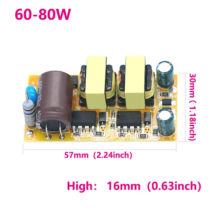 Description Picture 5 of itemLED Driver 30-50W 60-80W LED Driver 460mA 600mA Light LED Transformer AC200V Power Adapter DC80-147V For LED Spot Bulb DIY Strip