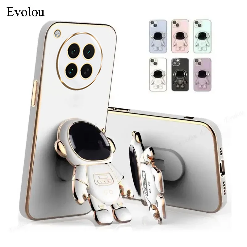 3D Astronaut Ring Stand Holder Case - Shockproof Silicone Protection Cover