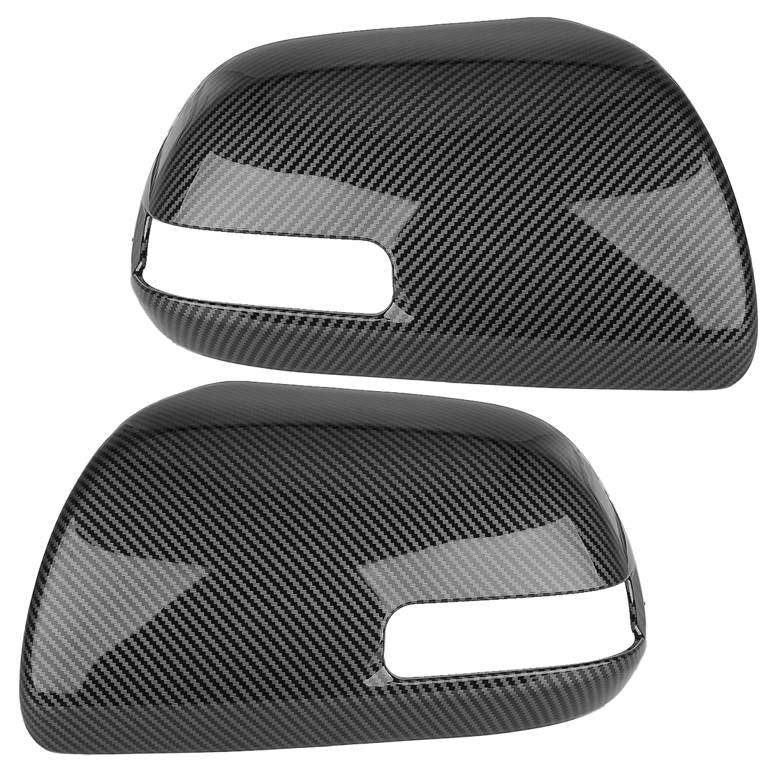 

2pcs Carbon Fiber Style Car Exterior Side Door Rear View Mirror Cover Cap with Signal Light Hole Fit for Toyota Tacoma 2012-2015