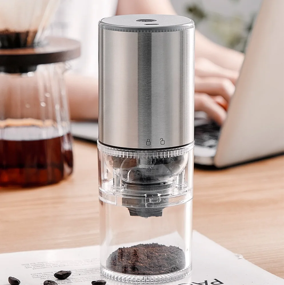 Electric Coffee Grinder Portable Espresso Machine with Brush USB Rechargeable Grinding Core Beans Mill for Cafe Home Travel 3