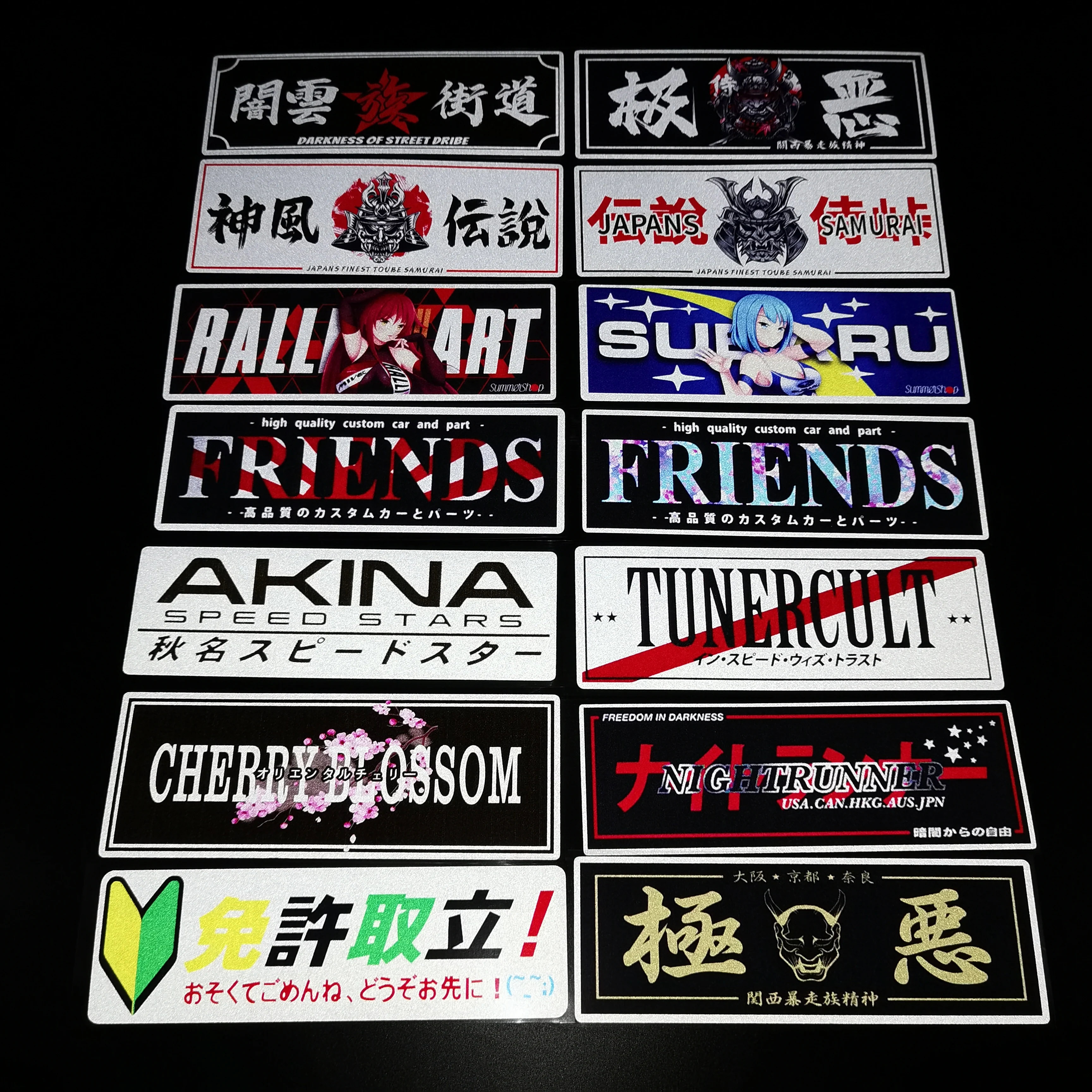 

JDM Reflective Stickers for JDM Japan Vinyl Stickers Mask Racing Decal Car styling Motorcycle Car Decals Windshield Bumper Decal
