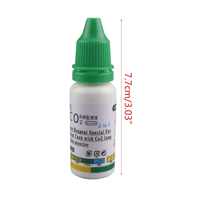 15ml Aquarium CO2 Solution Monitor Fluid Glass Carbon Dioxide Checker Fish for Tank Plants Living Condition