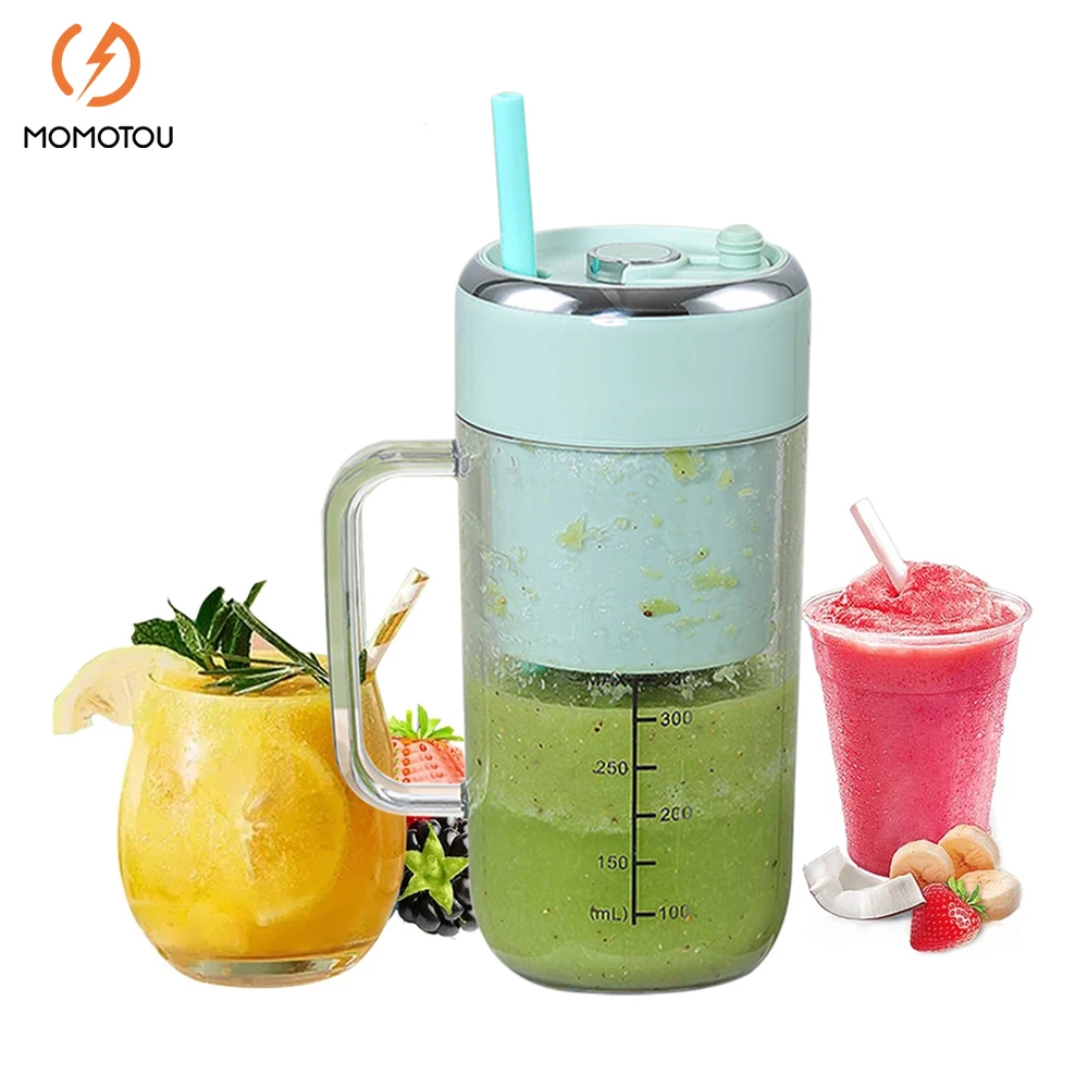 

Portable Blender Cup USB Rechargeable Mini Juicer Cup Personal Drink Mixer 10 Sharp Blades Smoothie Blender Food Handheld Mixer