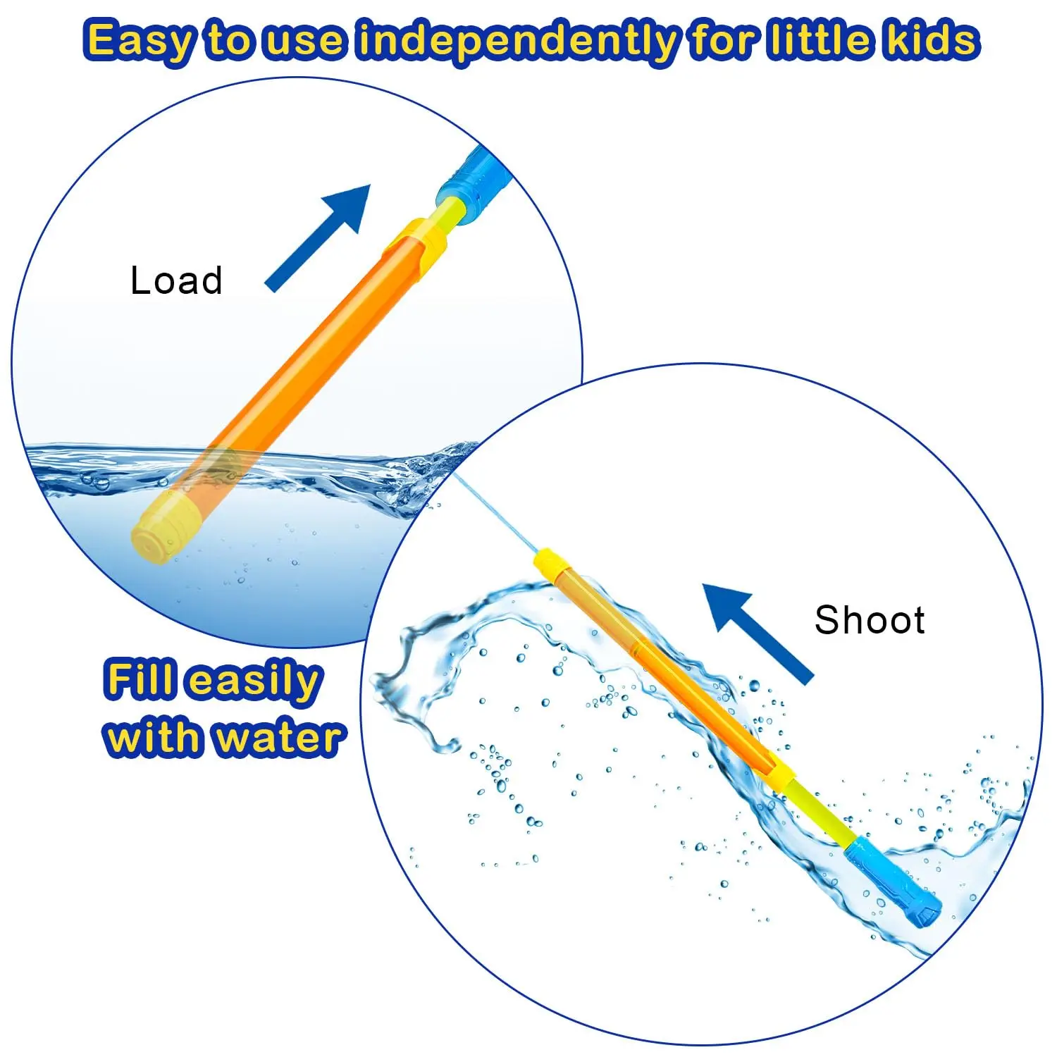 3 Packs Water Guns With 6pcs Reusable Water Balloons Non-Magnetic Silicone Water Bombs for Kids Summer Outdoor Beach Party Game 2