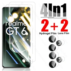 6-in-1 Hydrogel Film Screen Protector with Camera Glass for Realme GT6T 5G (4In1 2Front 2Lens)