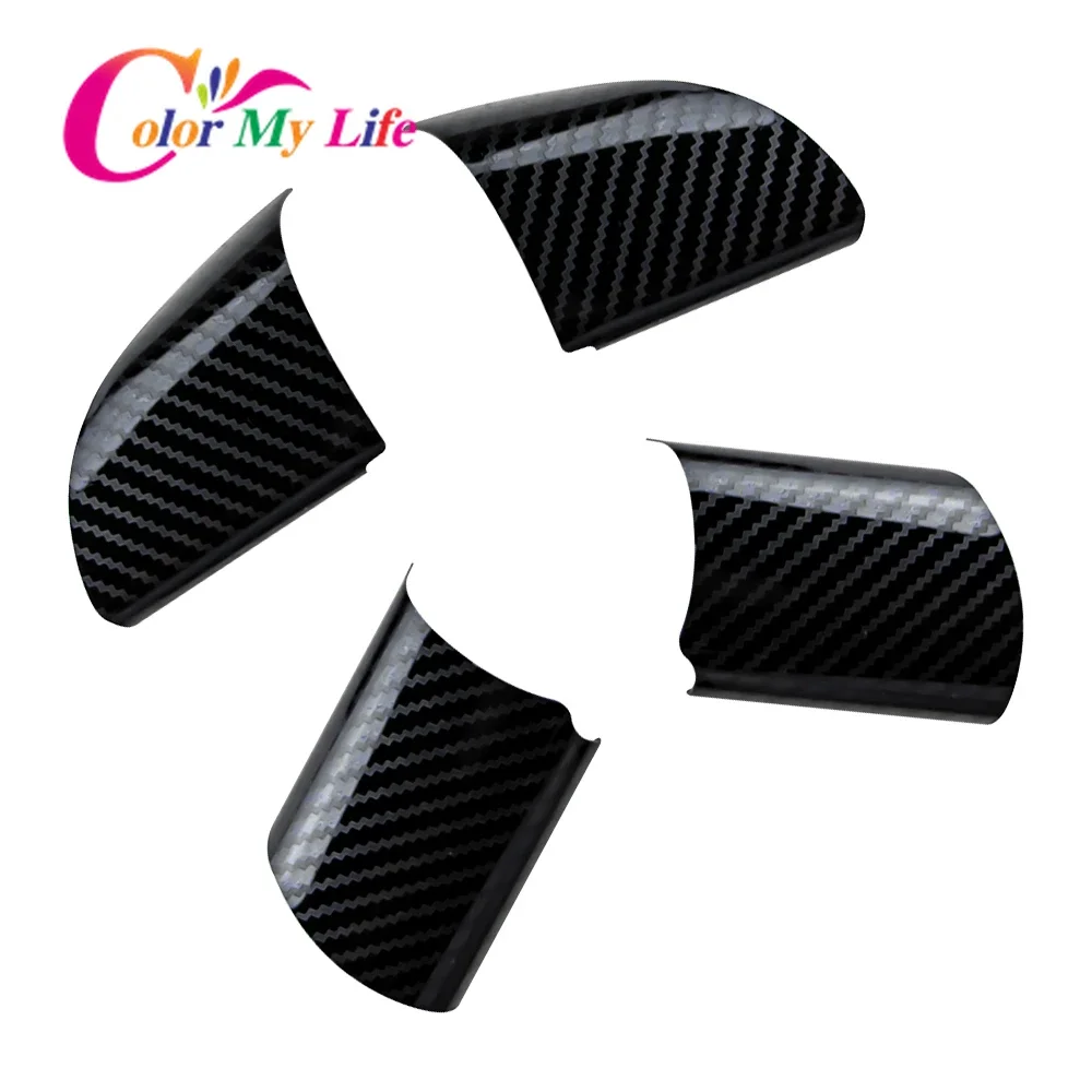 포드 포커스 2 Mk2 2005-2012 스테인레스 스틸 액세서리에 대 한 4 개/대 자동차 스티어링 휠 패널 장식 커버 트림 