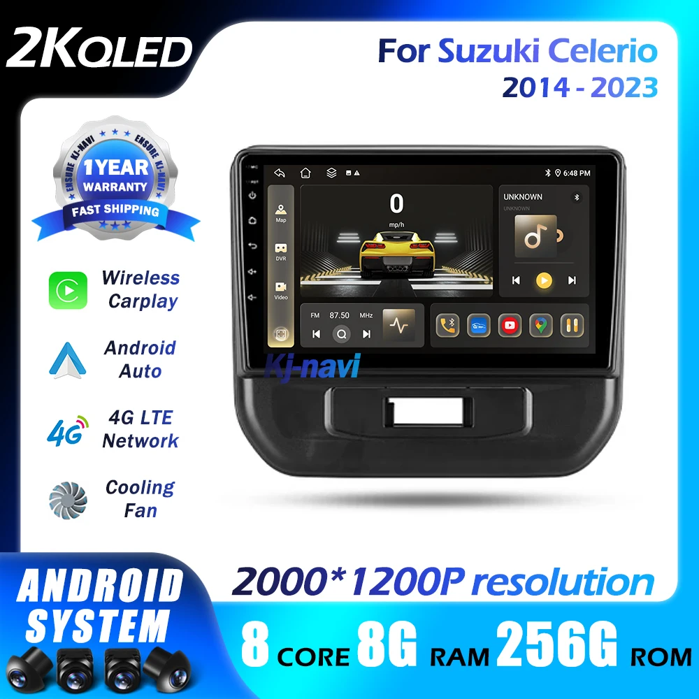 

Автомагнитола на Android 14 для Suzuki Celerio 2014 - 2023 QLED, мультимедийная стандартная навигация GPS Carplay 4G 5GWifi