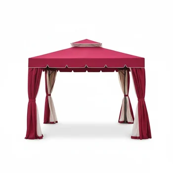 Pergola in Alluminio, Gazebo da Esterno con Tenda Impermeabile, Tende per la Privacy, Parasole Durevole per Patio, Riparo Resistente per Balcone