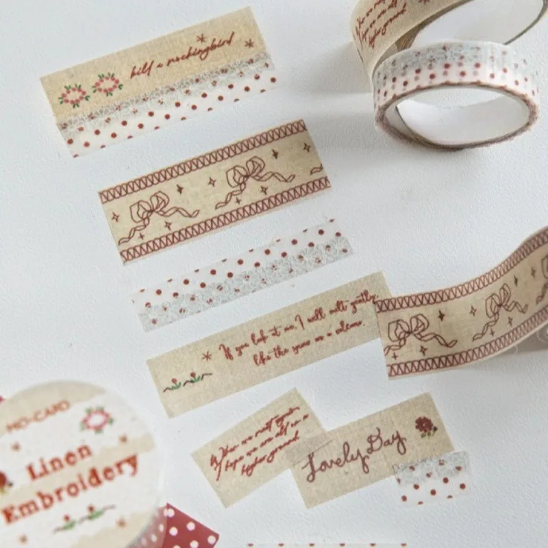 3롤 수제 레이스 시리즈 글리터 샌드 PET 테이프 세트 스크랩북킹 DIY 저널 장식 선물용