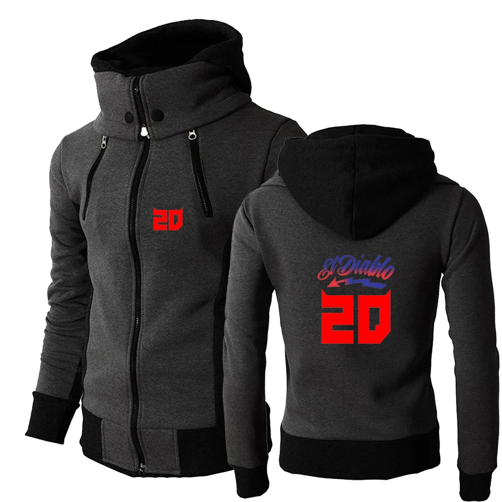 Men Motorcycle Racing Hoodie Zip Lapel Collar High Quality