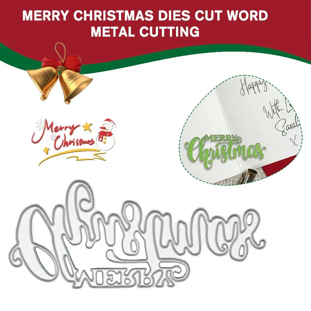 

Merry Christmas Craft DIY Metal Cutting Dies Stamps Suitable For Festive Christmas Home Office Decor U6K1