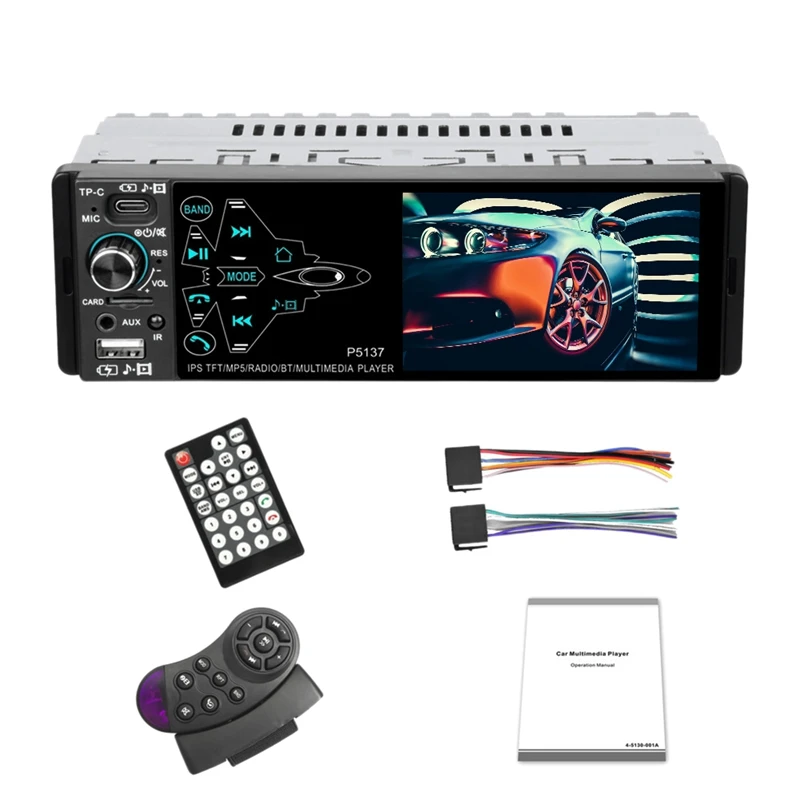 

Автомагнитола, 3,8 дюйма IPS 2.5D OLED, Bluetooth MP5 плеер с 2 USB-портами
