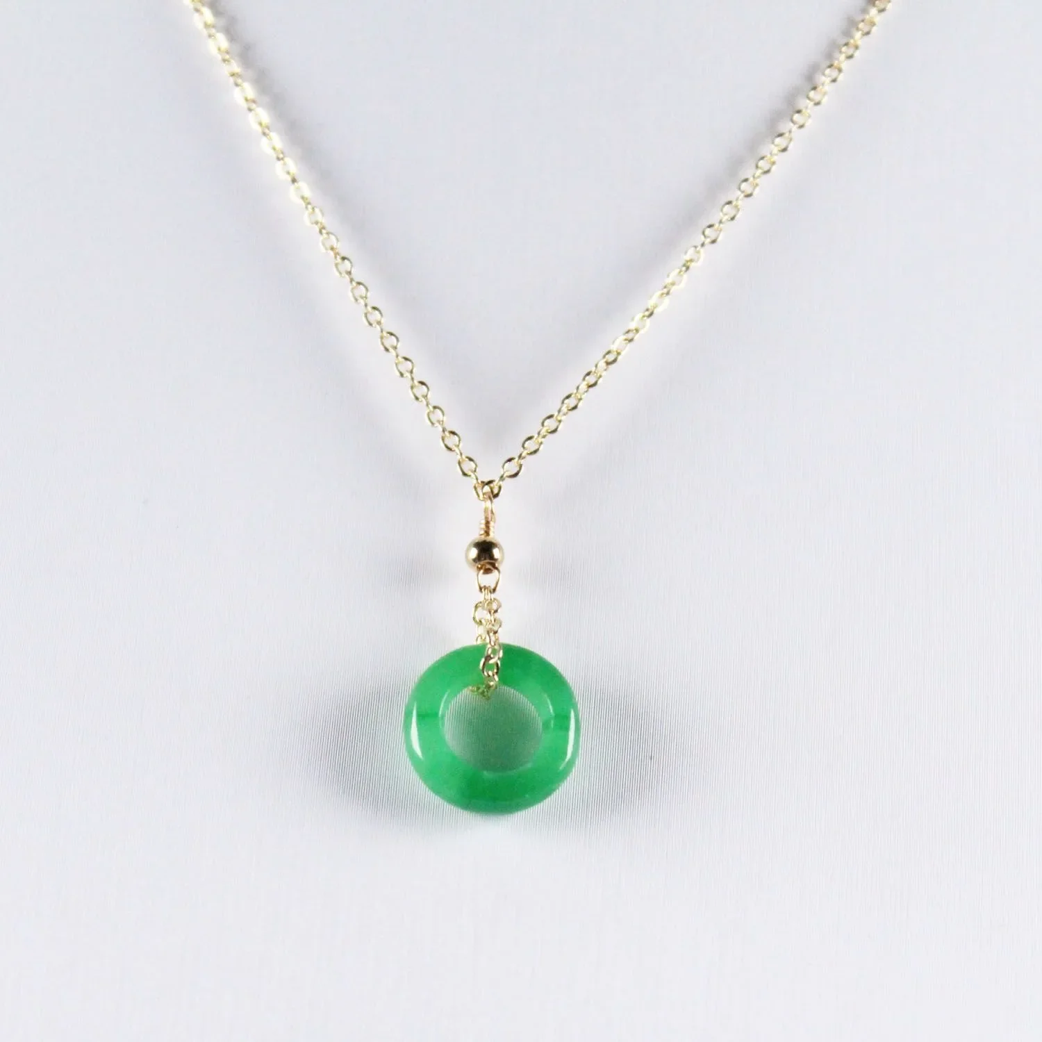 Natural Jade 13-15mm Beads Pendant Necklace Charm Jewellery