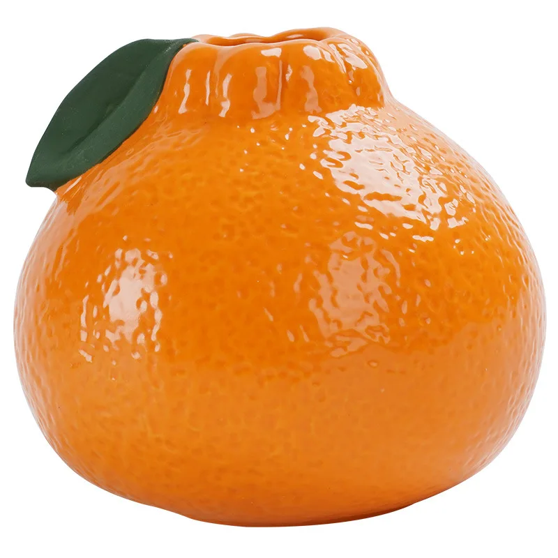 Orange Vase Ceramic Hydroponic Plant Utensils Living Room Office Ornaments Creative Flower Arrangement Small Vase 5